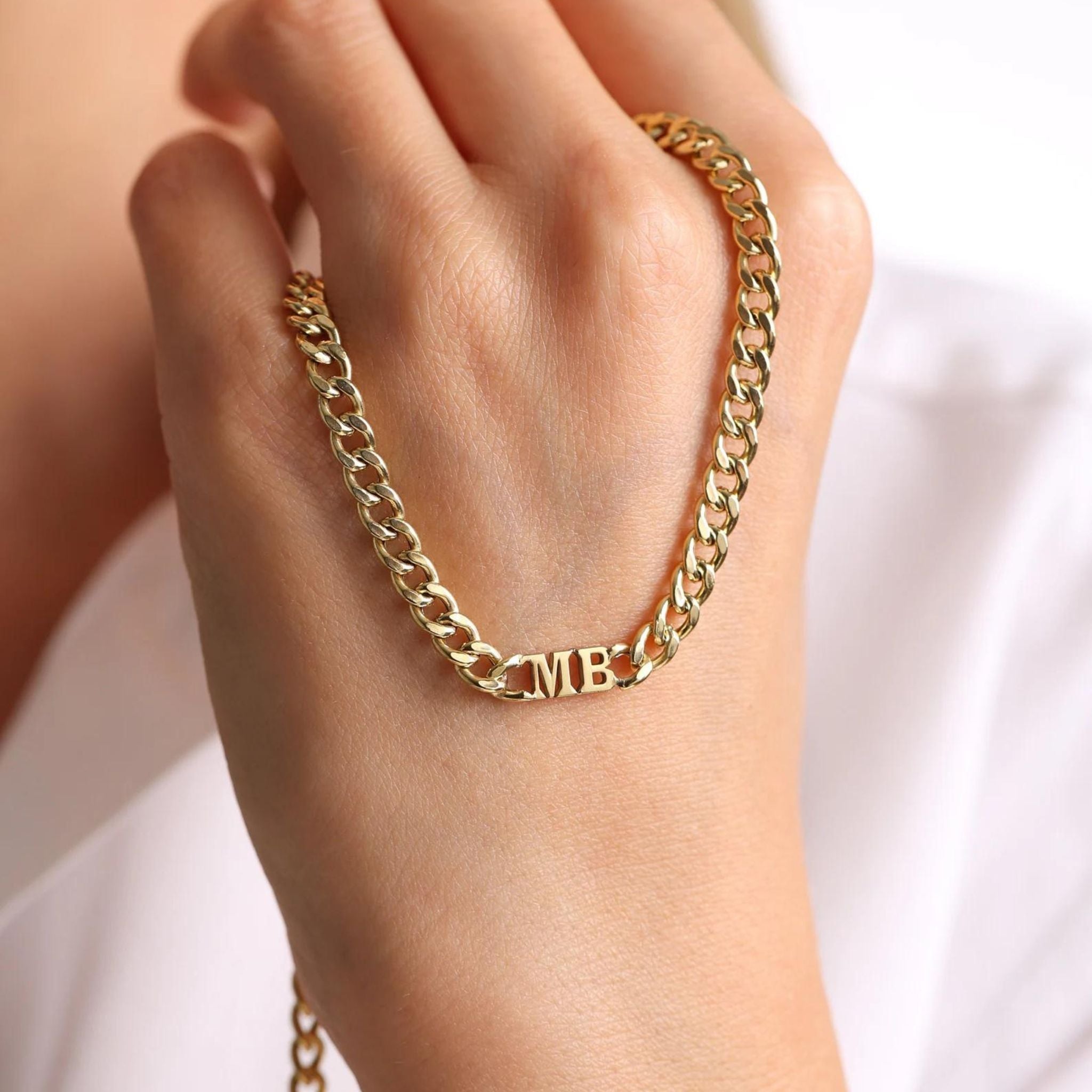 Initials Choker Chain Necklace