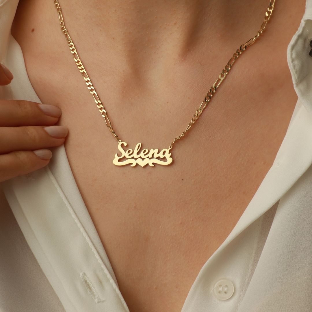 Personalized Name Necklace with Heart Underline