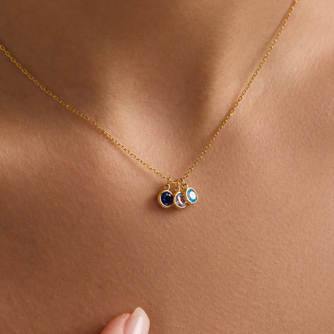 Mother Necklace with Kids Birthstones