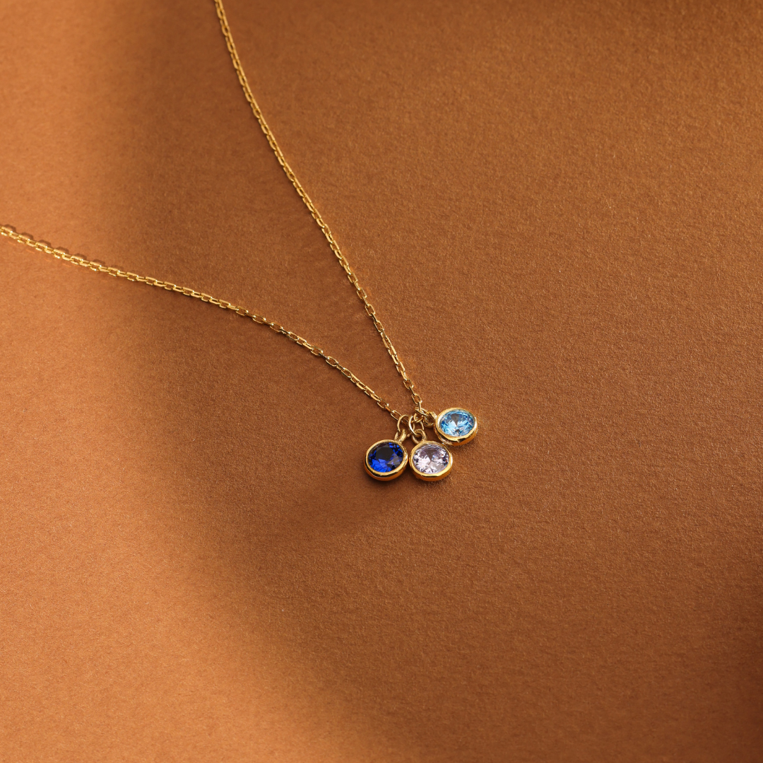 Mother Necklace with Kids Birthstones