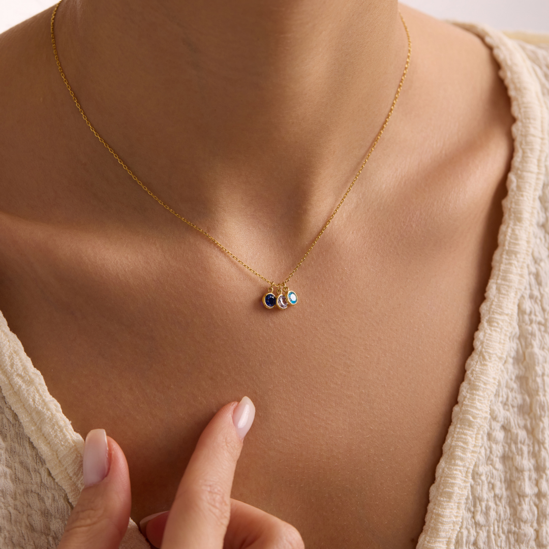 Mother Necklace with Kids Birthstones