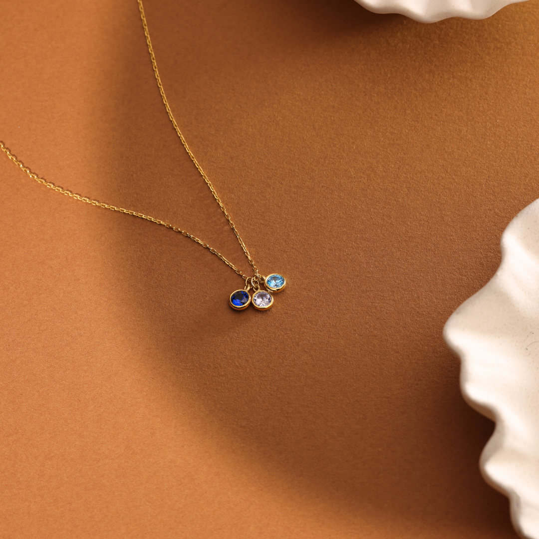 Mother Necklace with Kids Birthstones