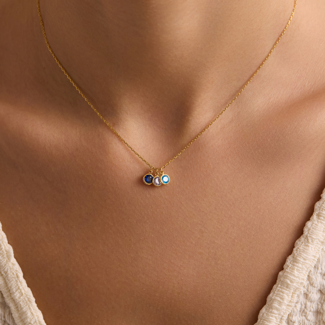 Mother Necklace with Kids Birthstones
