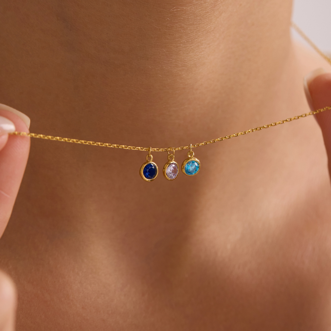 Mother Necklace with Kids Birthstones