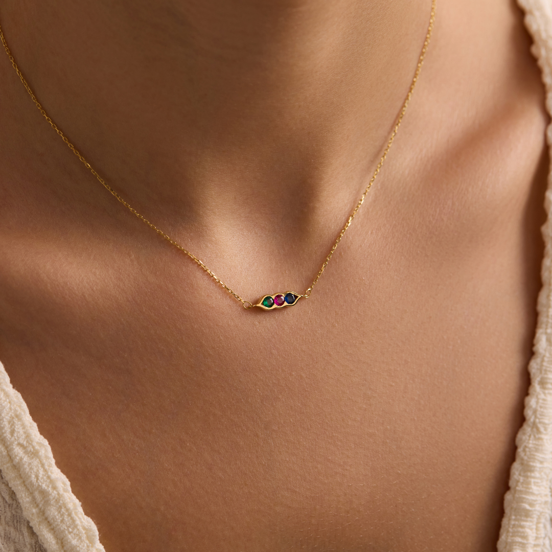 Personalized Multiple Birthstone Necklace