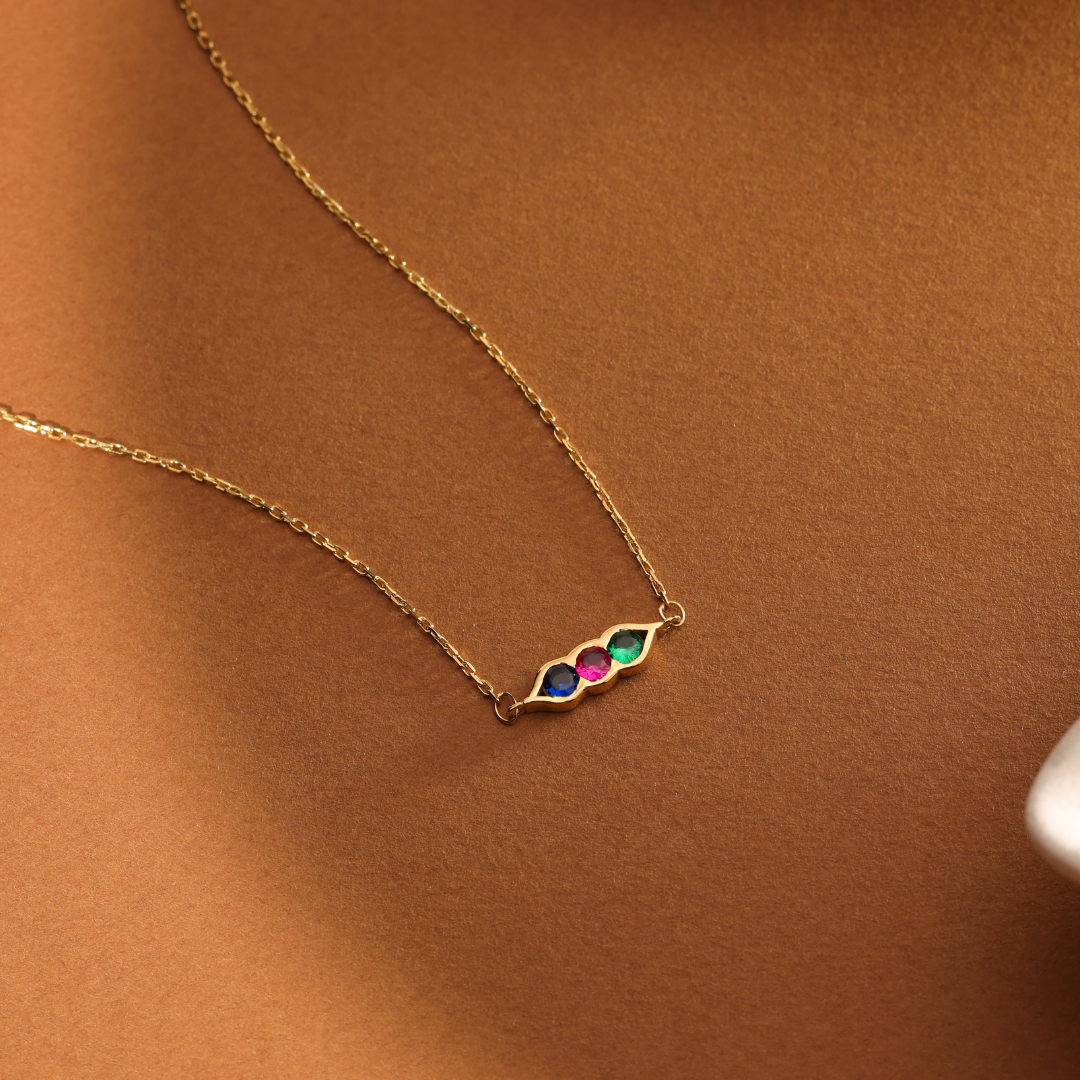 Personalized Multiple Birthstone Necklace