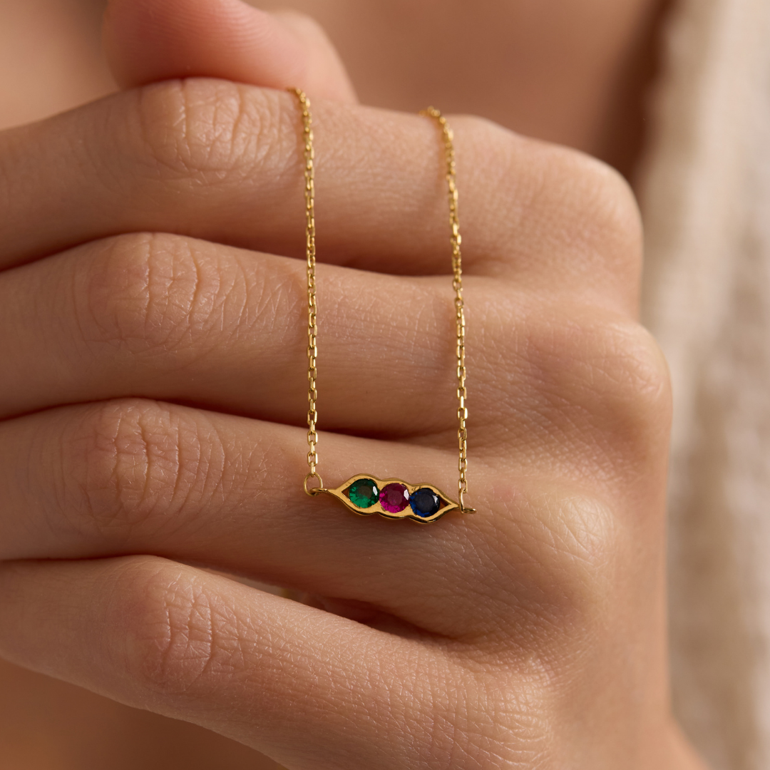 Personalized Multiple Birthstone Necklace