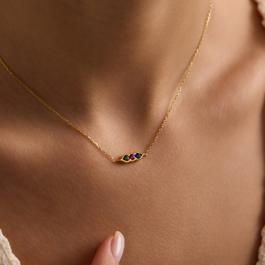 Personalized Multiple Birthstone Necklace