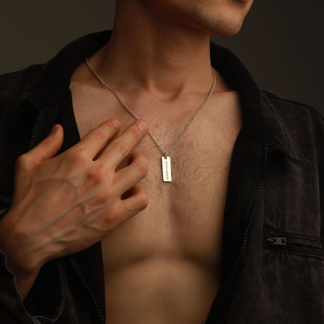 Mens Engraved Necklace