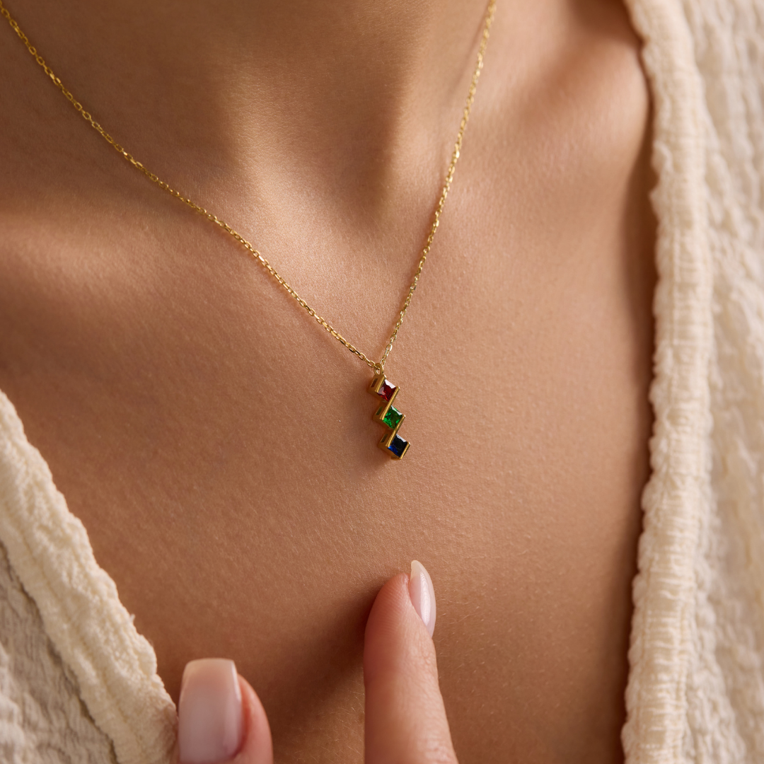 Custom Birth Stone Necklace for Mom