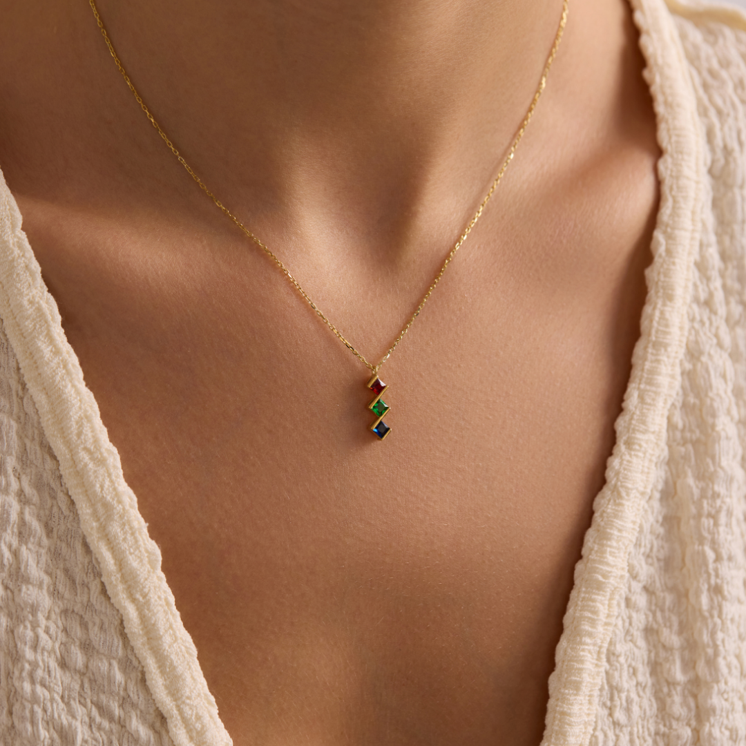 Custom Birth Stone Necklace for Mom