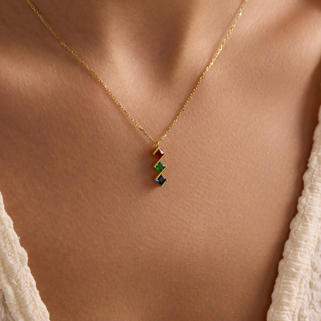 Custom Birth Stone Necklace for Mom