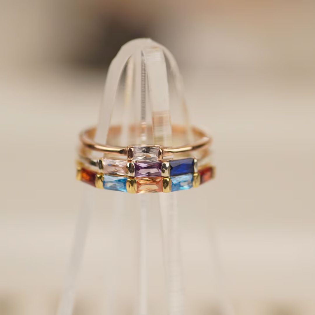 Baguette Birthstone Ring