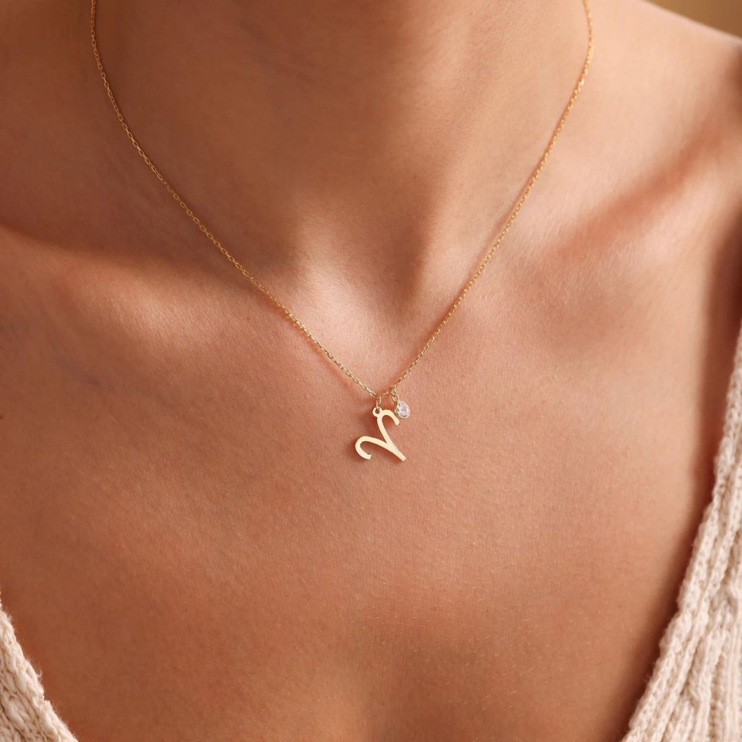 Personalized Zodiac Birthstone Necklace