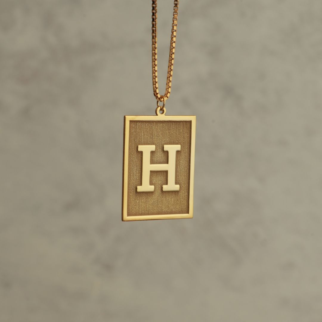 Custom Initial Tablet Necklace