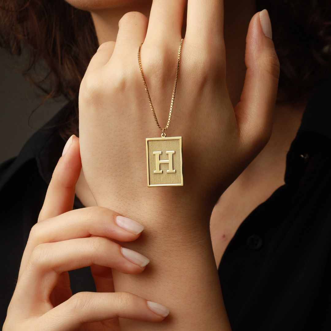 Custom Initial Tablet Necklace