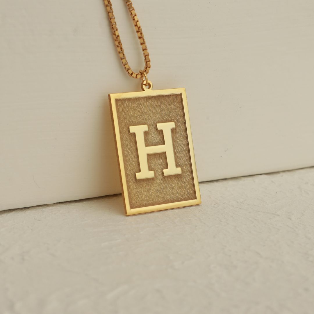 Custom Initial Tablet Necklace