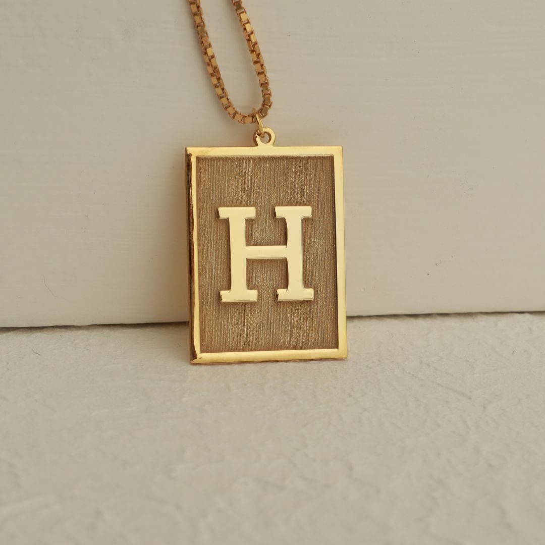 Custom Initial Tablet Necklace
