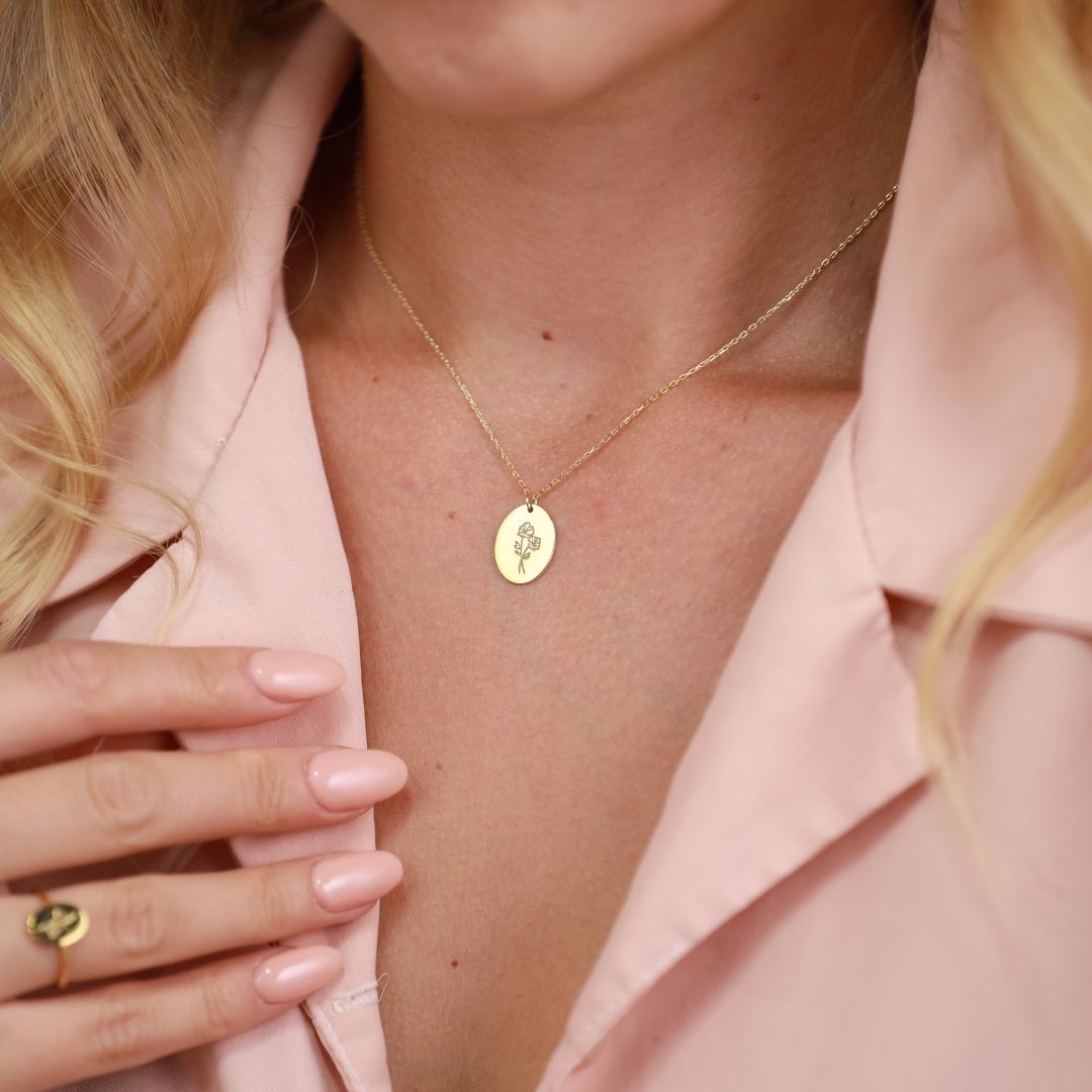 Birth Month Flower Necklace
