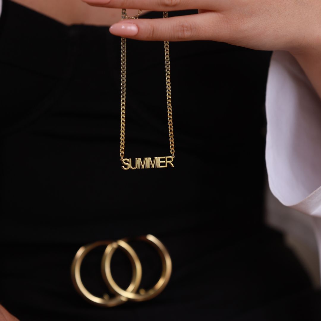 Block Style Name Necklace