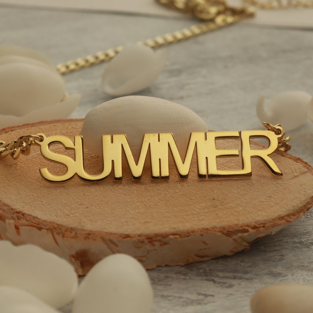 Block Style Name Necklace