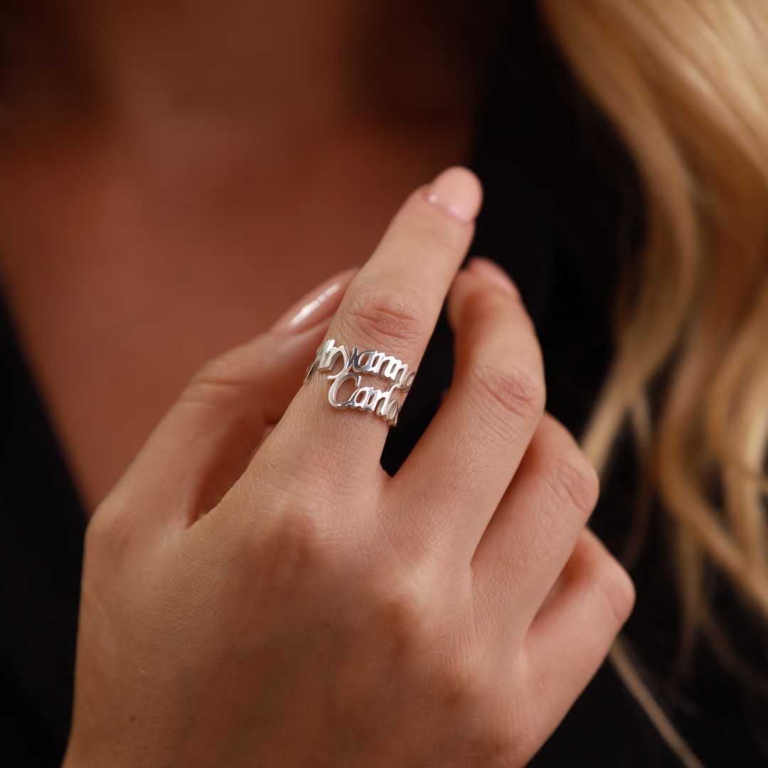 Custom Double Name Ring