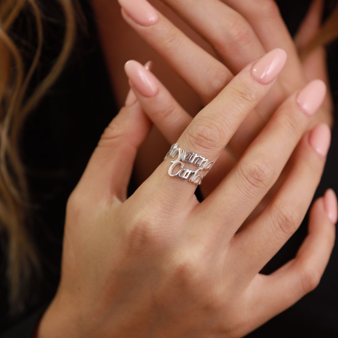 Custom Double Name Ring