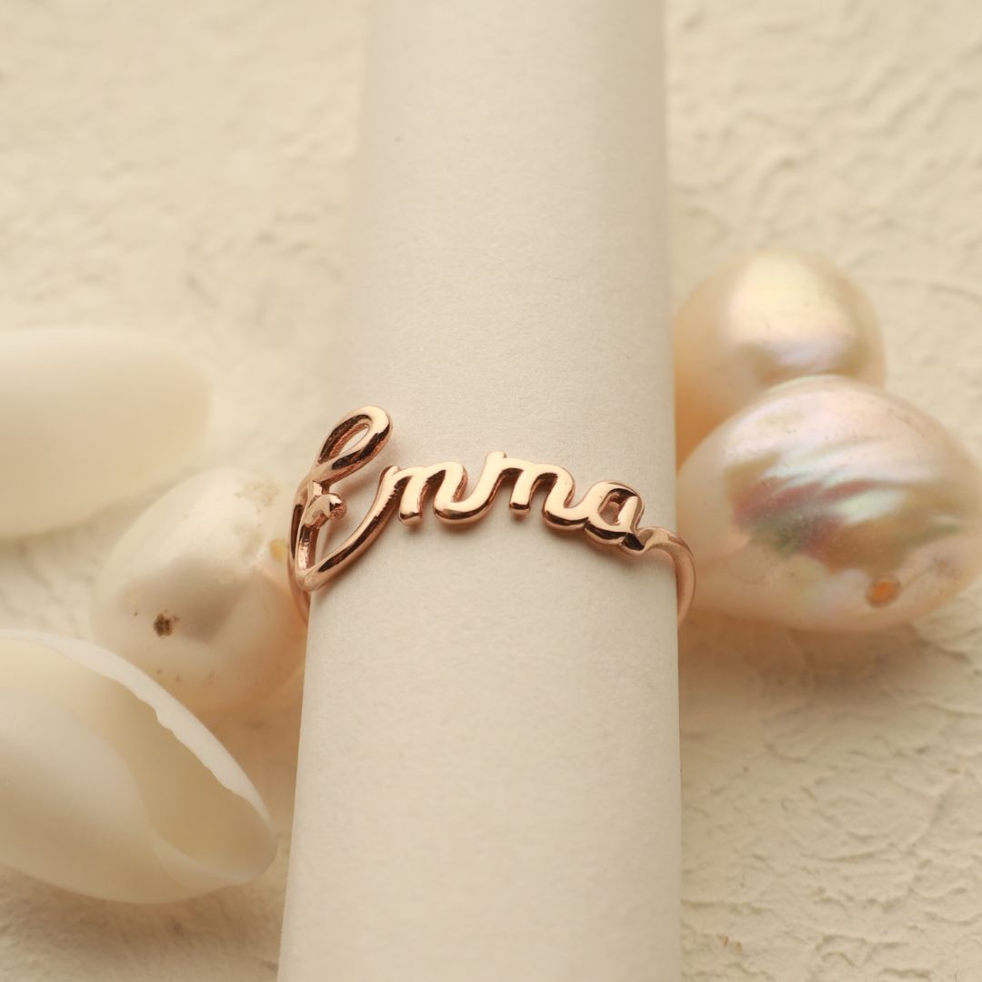 Custom Single Name Ring