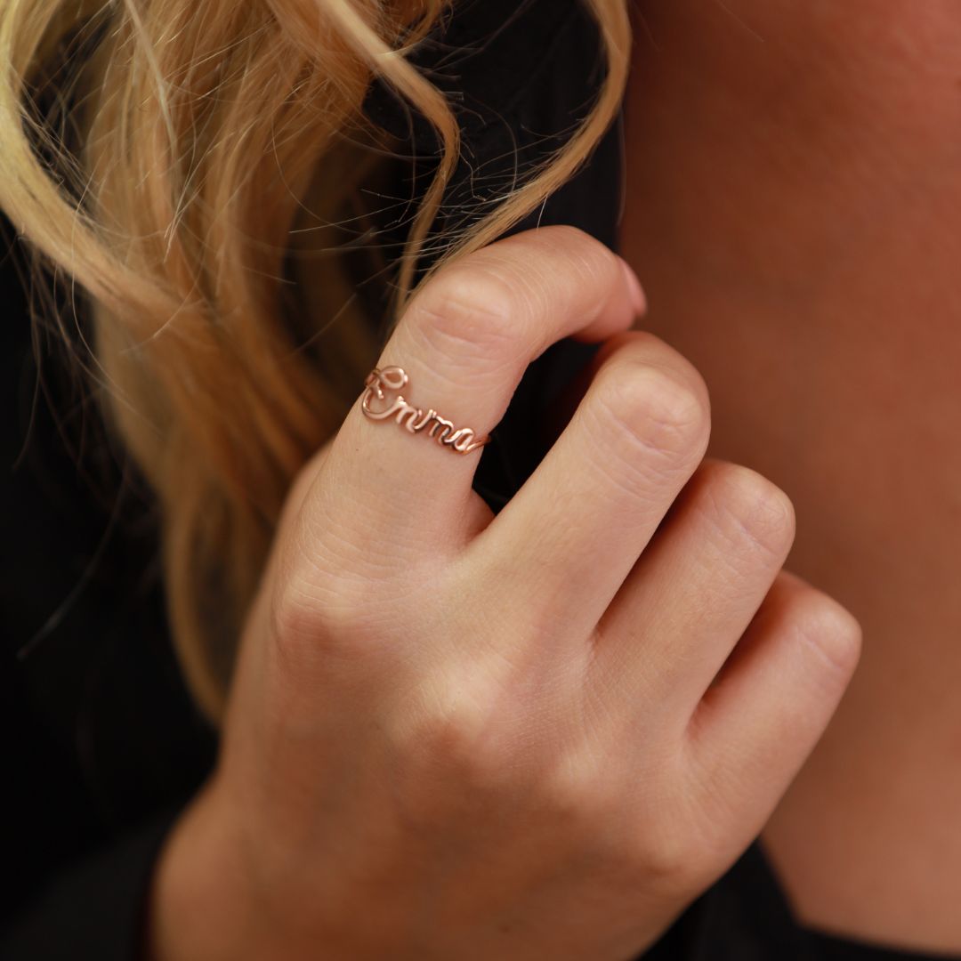 Custom Single Name Ring