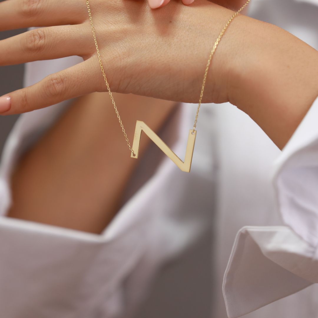 Large Initial Necklace