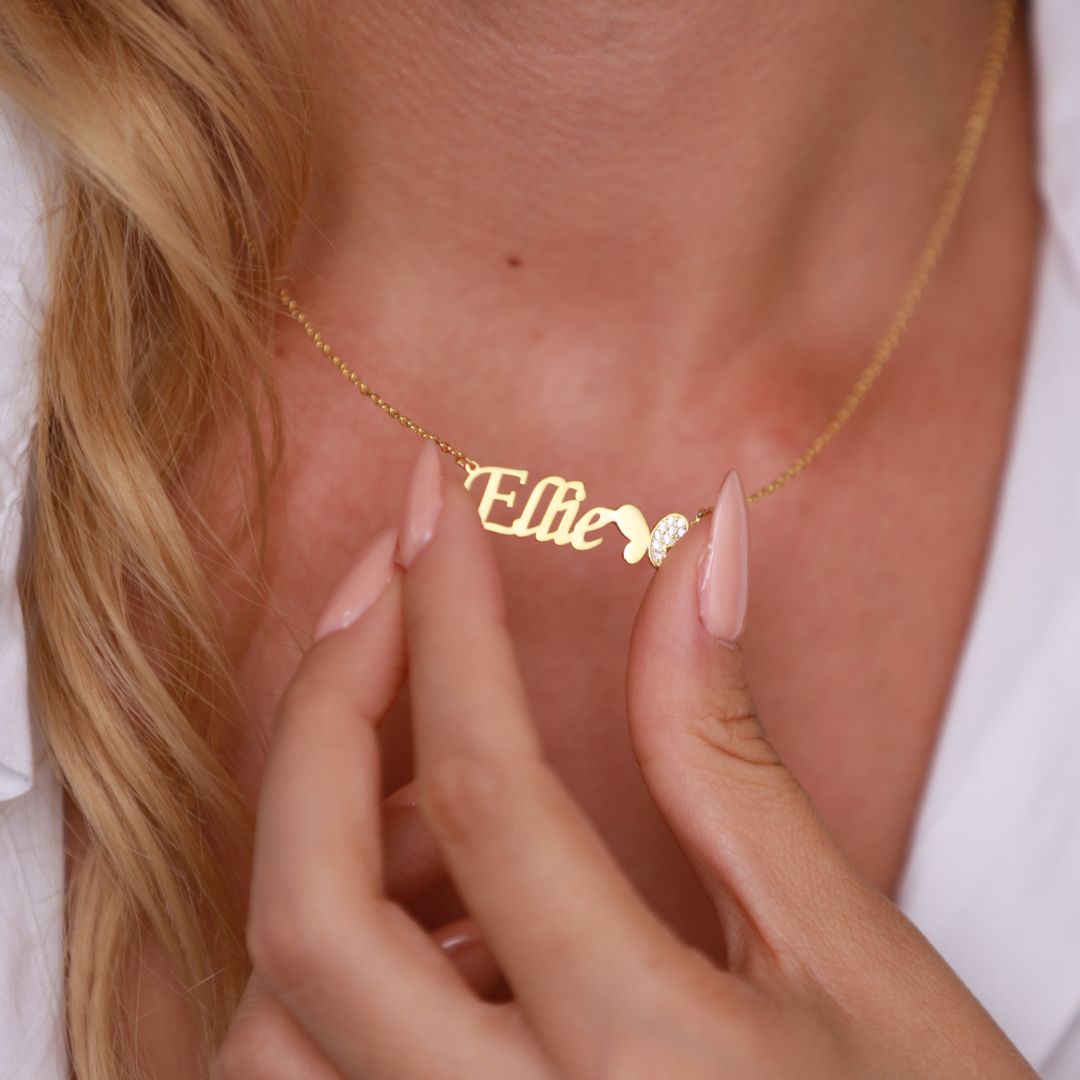 Name Necklace with Butterfly