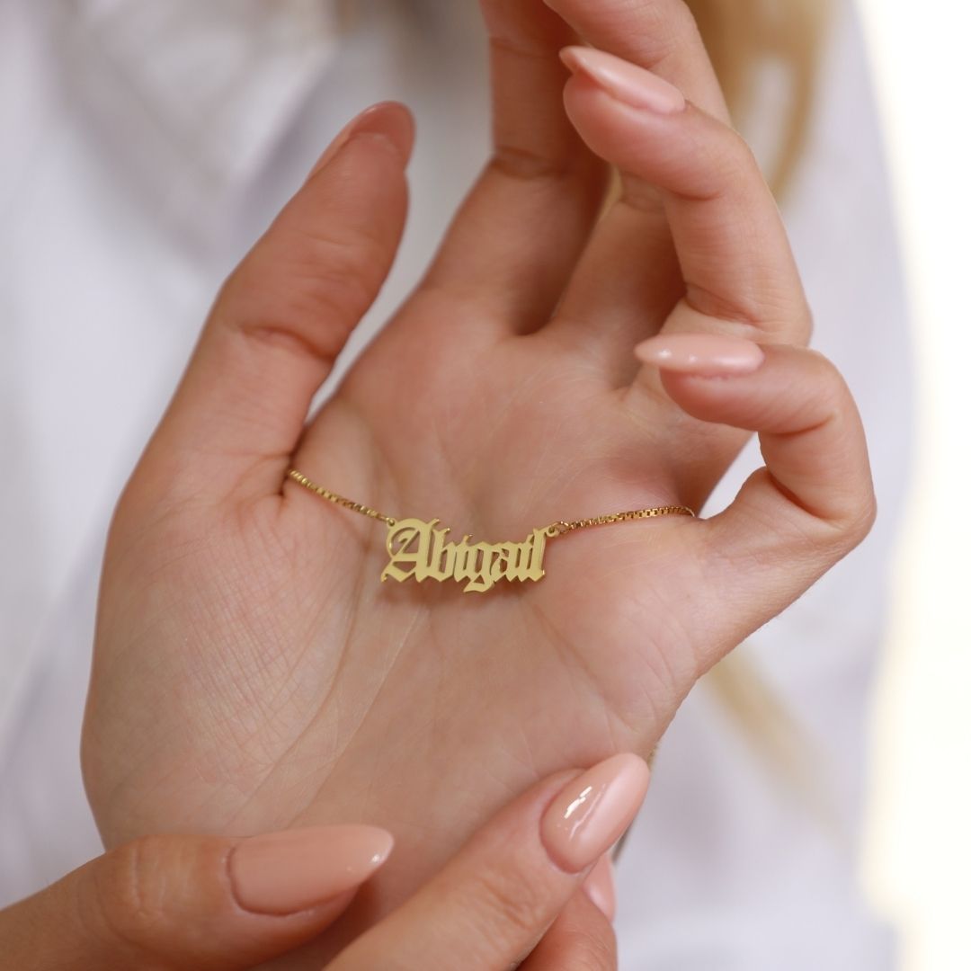 Old English Name Necklace