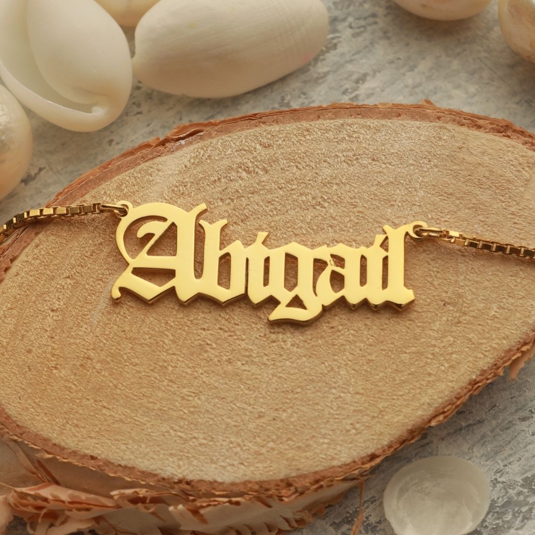 Old English Name Necklace
