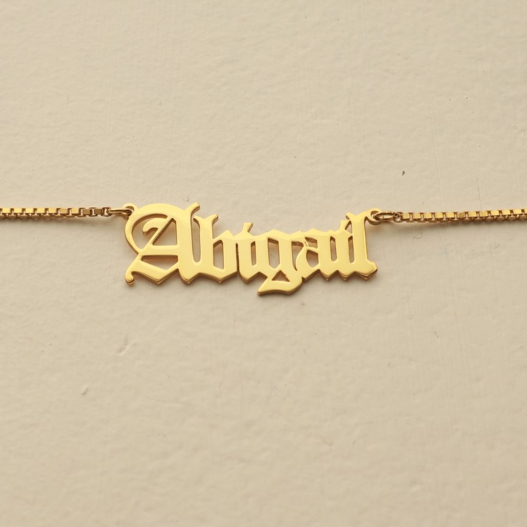 Old English Name Necklace