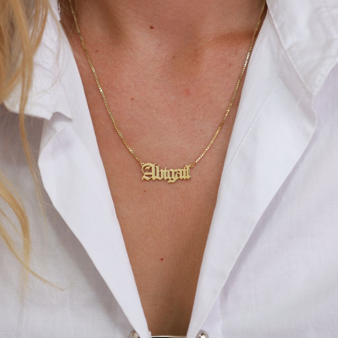Old English Name Necklace