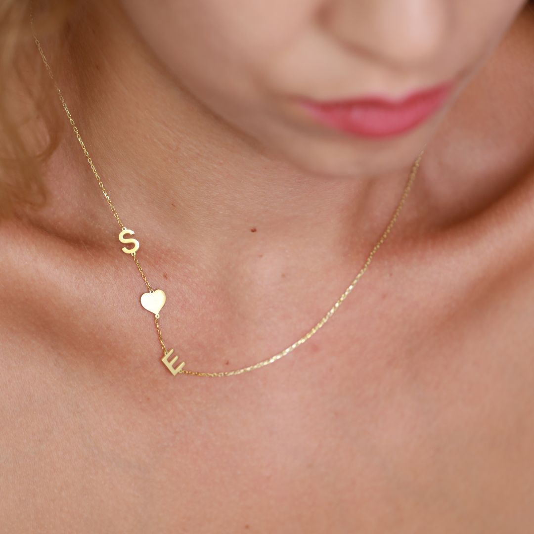 Sideways Initial Necklace