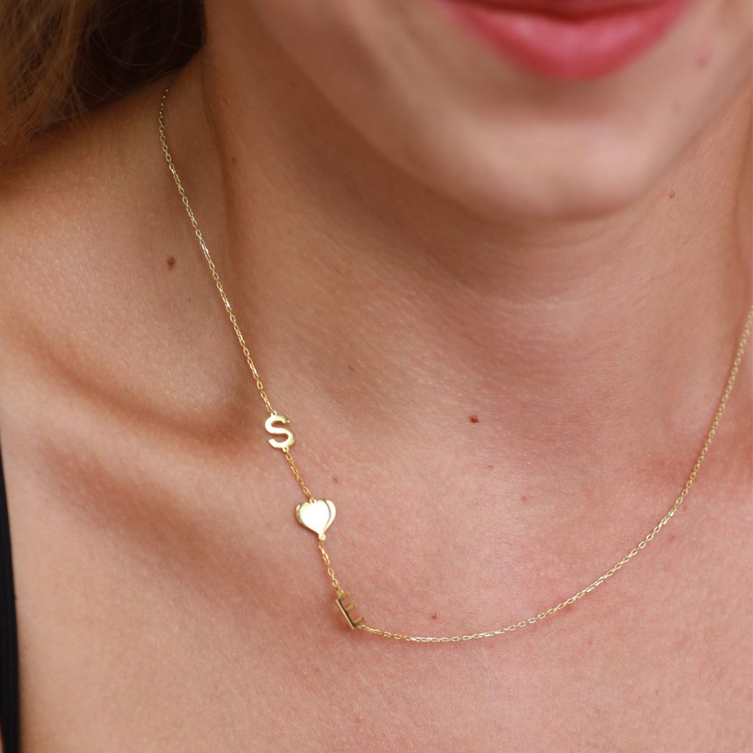 Sideways Initial Necklace