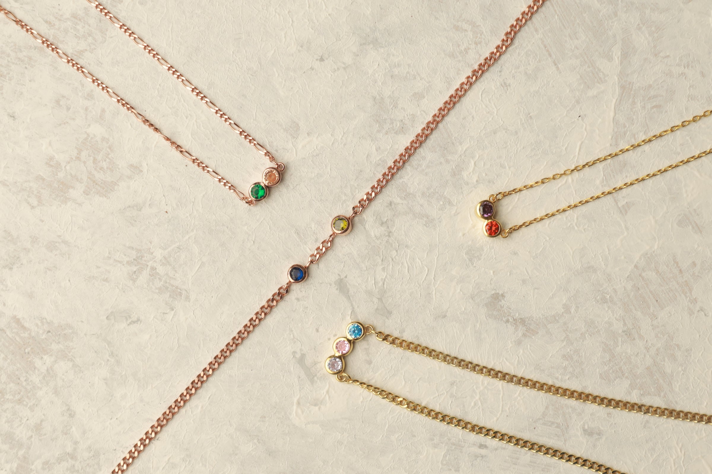 Multiple Birthstone Necklaces