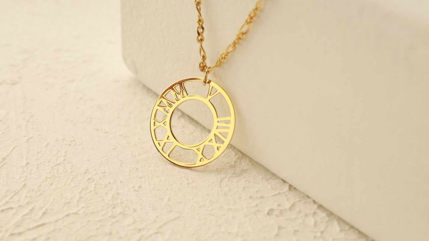 Roman Numeral Necklace as Date Necklace