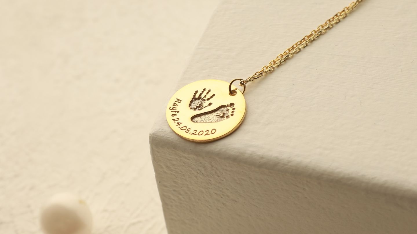 Memorial Necklaces as Footprint Necklaces for New Mom