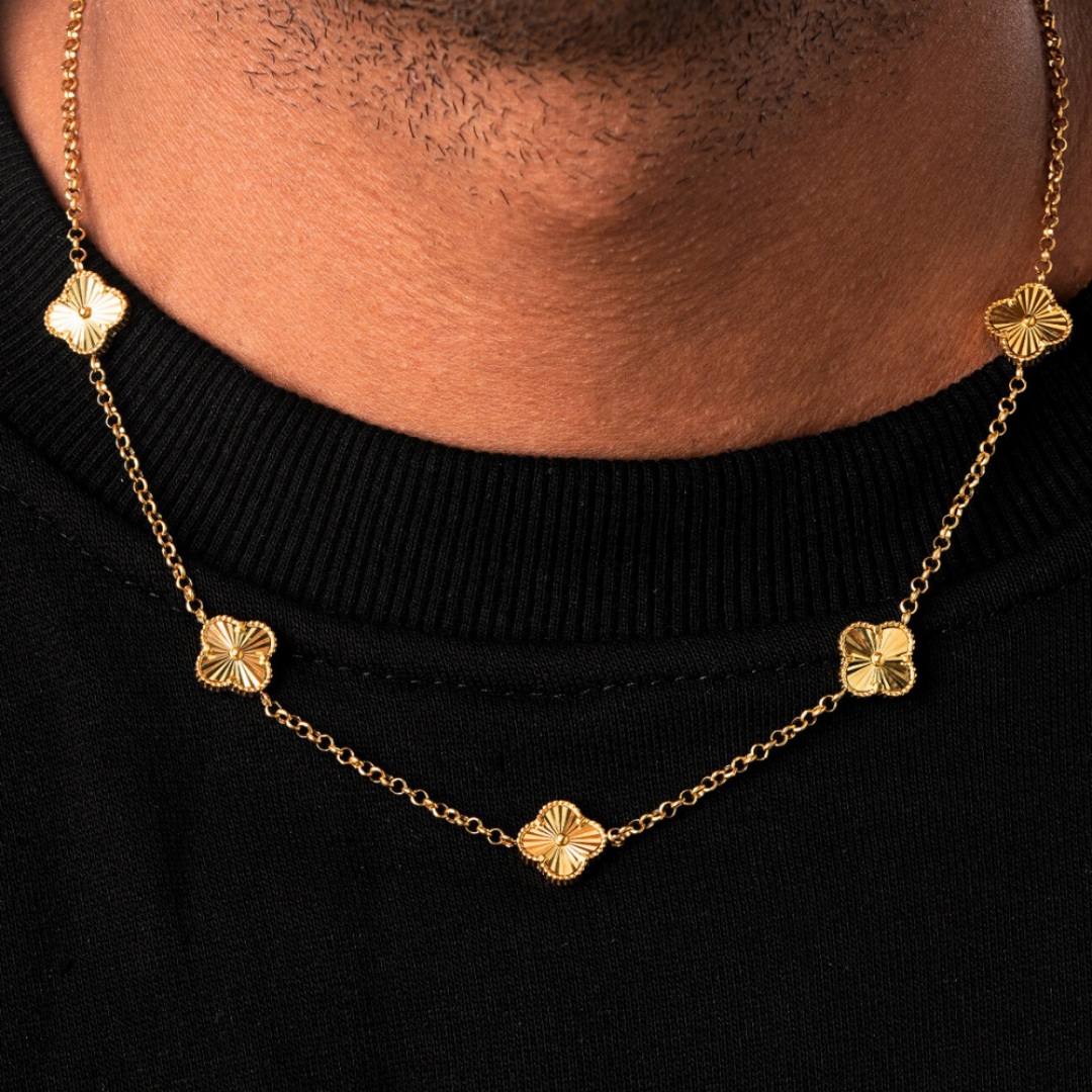 Clover Pendant Necklace for Men