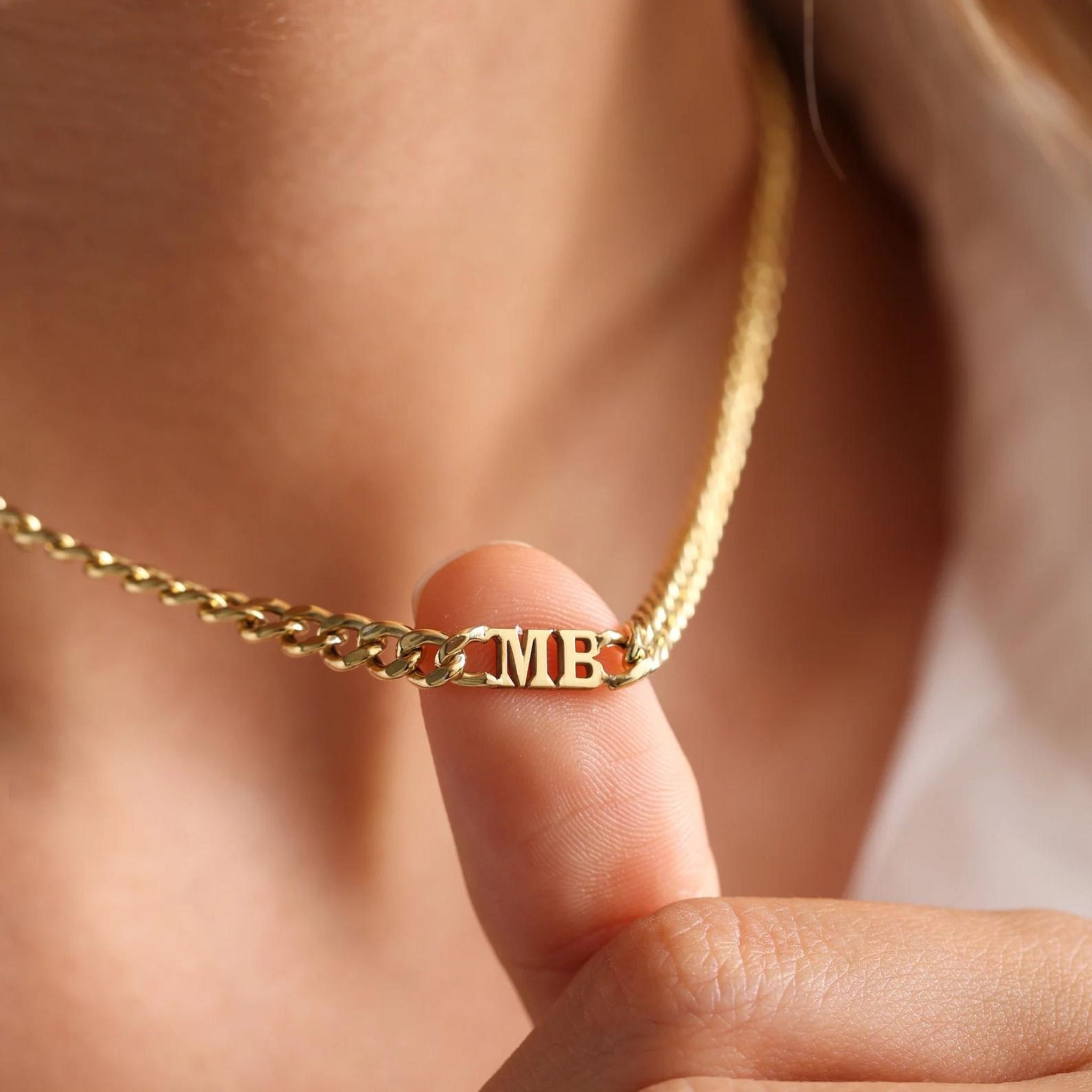 Initials Choker Chain Necklace