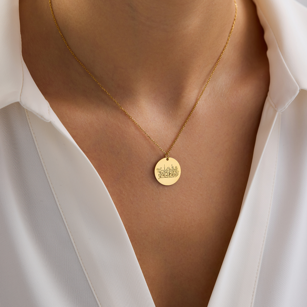 World Cup 2026 Necklace - Engraved Soccer Coin Pendant Gift