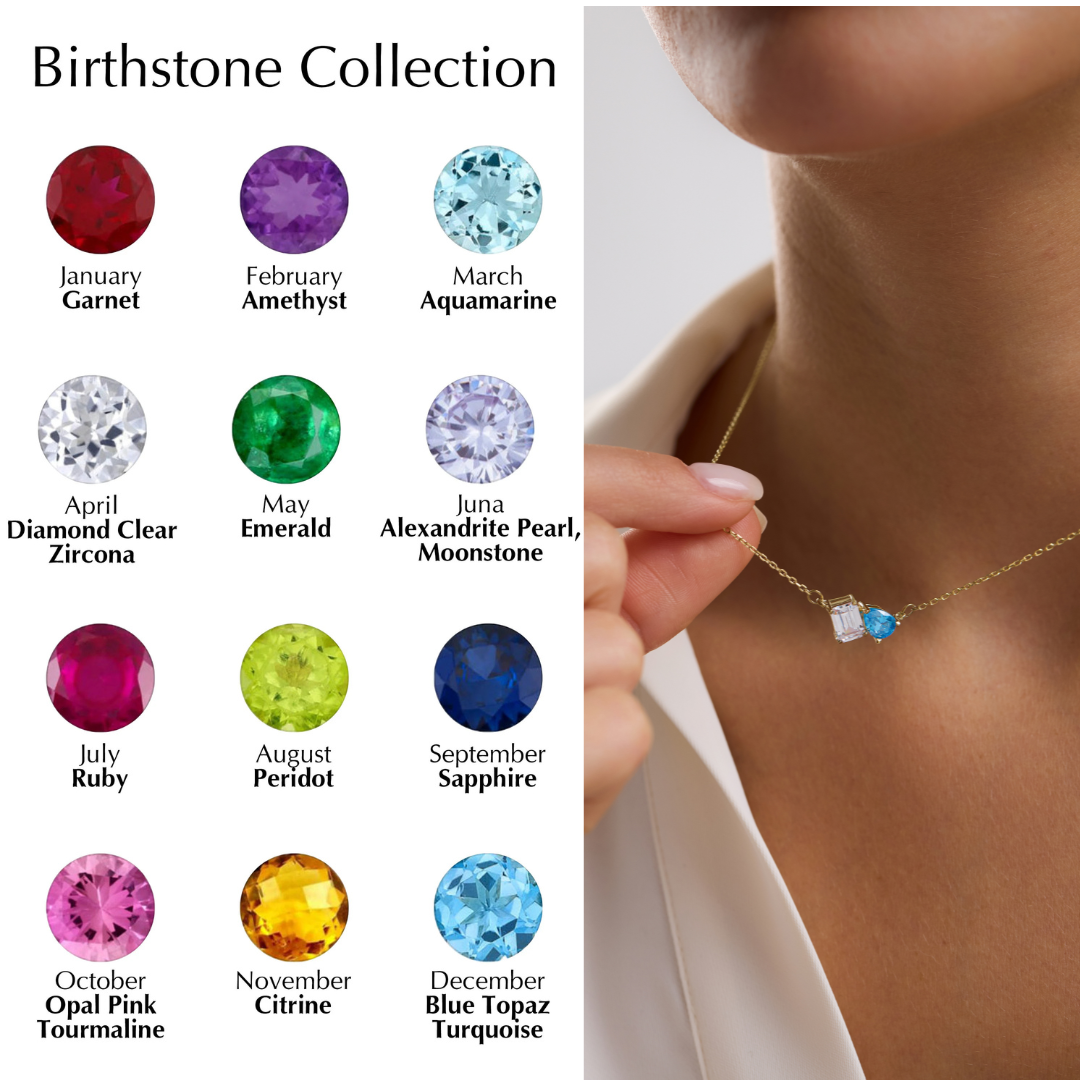 Toi et Moi Birthstone Necklace