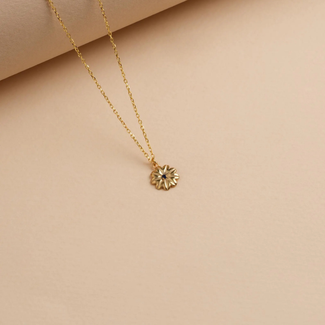 Custom Birth Flower Necklace with Birthstone