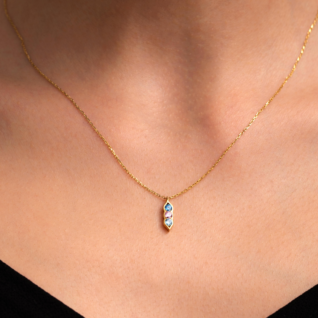 Custom Birthstone Necklace for Mom