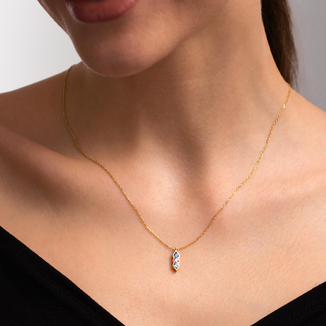 Custom Birthstone Necklace for Mom