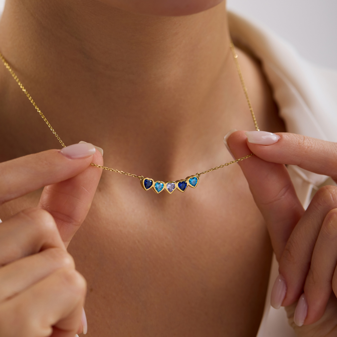 Personalized Family Birthstone Necklace for Mom
