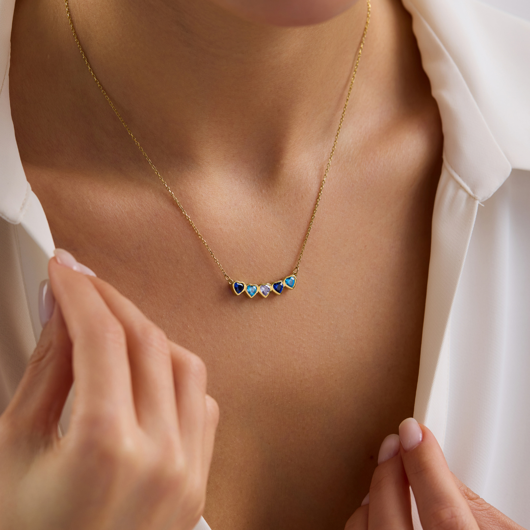 Personalized Family Birthstone Necklace for Mom