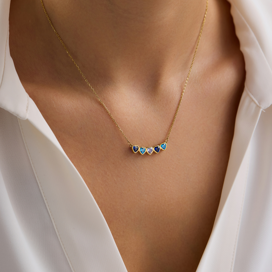 Personalized Family Birthstone Necklace for Mom
